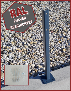 Parkschildhalterung Pfosten für Parkplatzschilder aus Alu RAL 7016 Grau mit Befestigungsmaterial